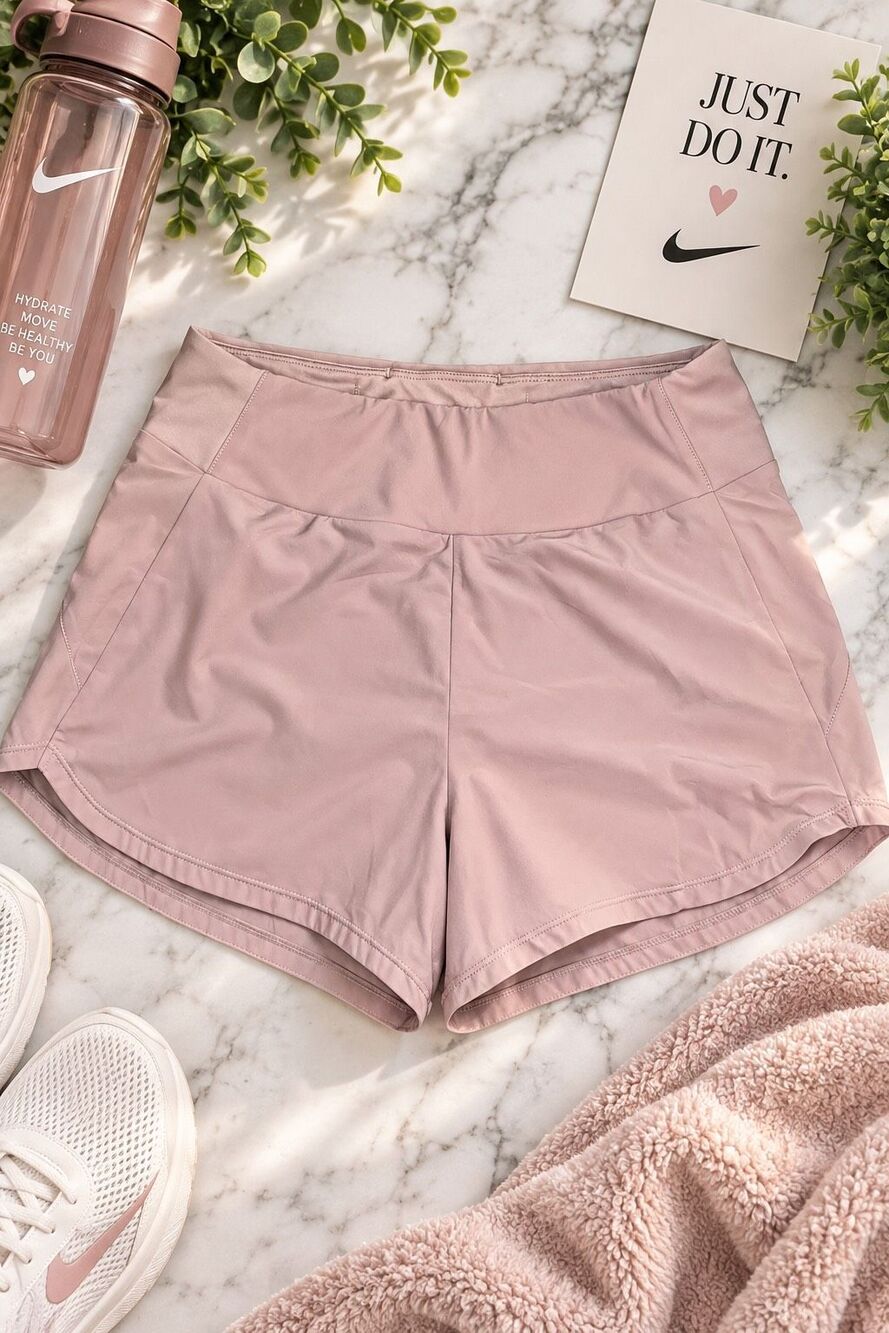 Nike Dri-FIT Women’s Small Dusty Pink Running Athletic Shorts Lined Drawstring